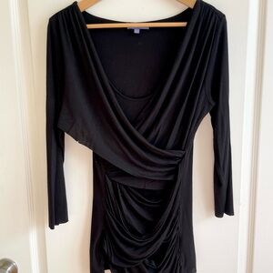 Vintage Vivienne Vivienne Tam Ruched Wrap Top Medium Raw Hem